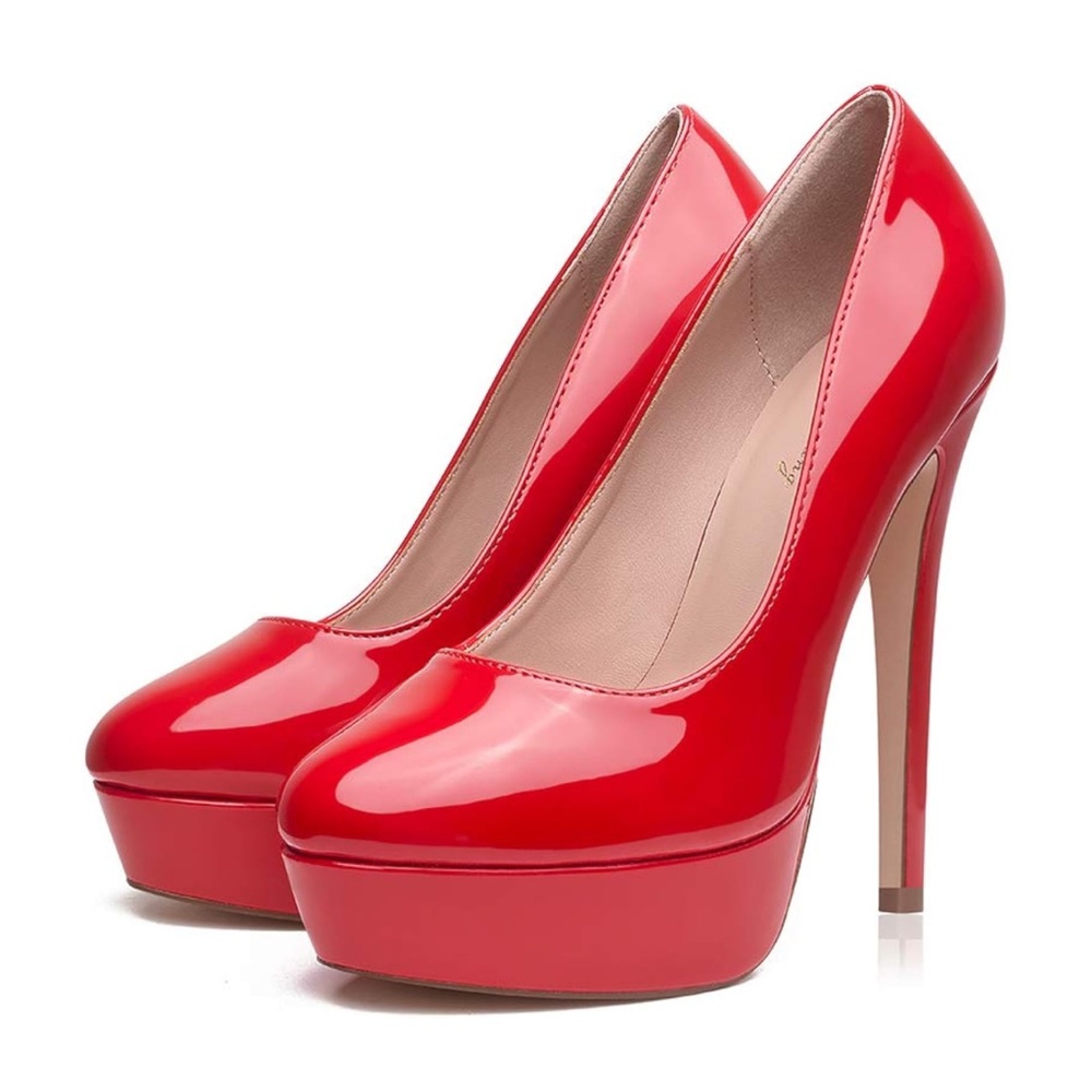 Elegant Red High Heel Pumps - Picture 2 of 10